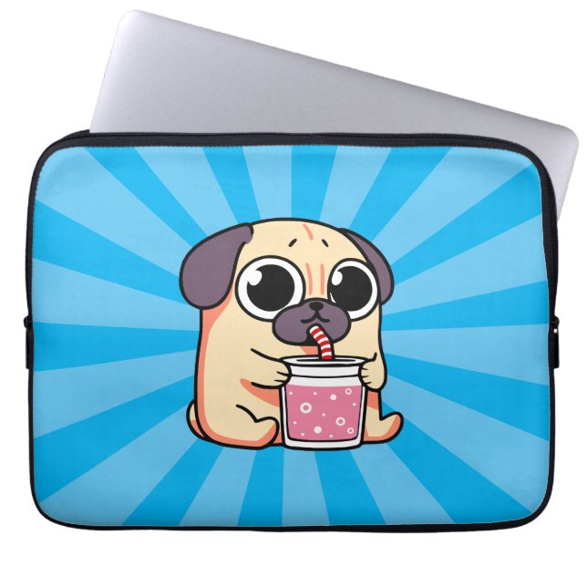 Cute Pug Laptop Fodral (Framsidan)