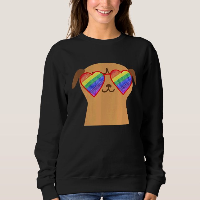 Cute Pug Lgbtq Pride Saker Tonåringar Rainbow Sung T Shirt (Framsida)