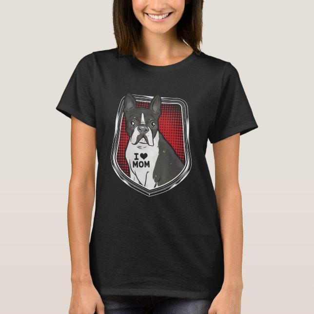 Cute Pug Love Mom T Shirt (Framsida)