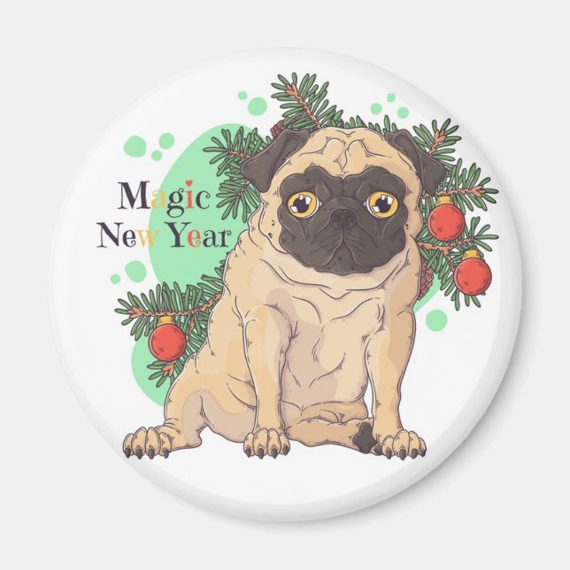 Cute Pug Magnet (Framsidan)