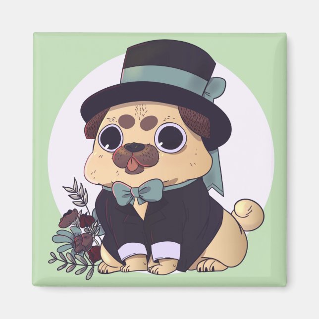 Cute Pug Magnet (Framsidan)