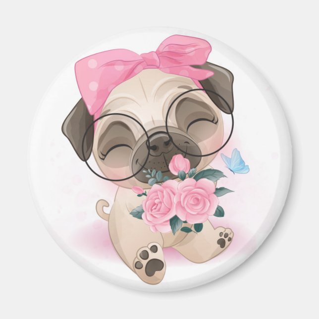 Cute Pug Magnet (Framsidan)