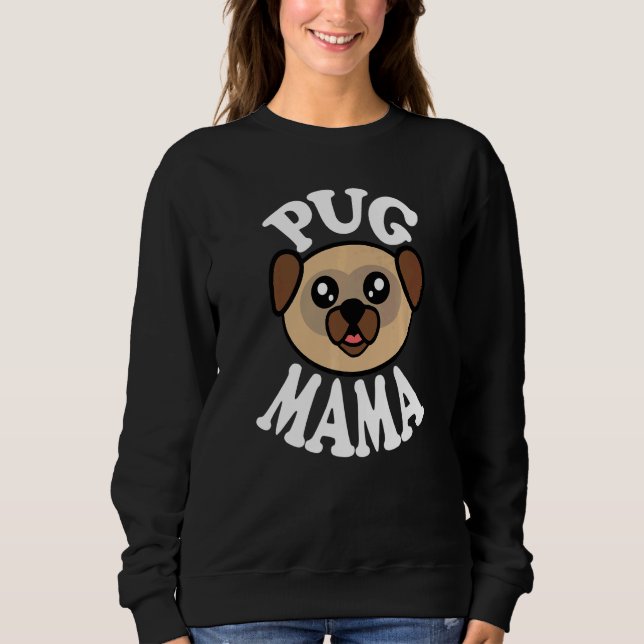 Cute Pug Mama   T Shirt (Framsida)