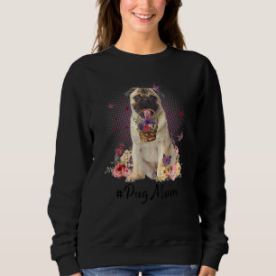 Cute Pug Mamma Flower Lycklig Mors dag Kärlek Hund T Shirt