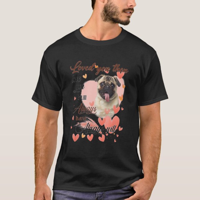 Cute Pug Mamma Hearts Lycklig Mors dag Kärlek Hund T Shirt (Framsida)