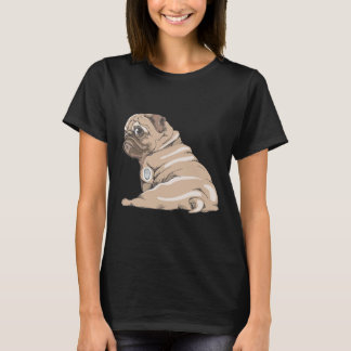 Cute Pug med glukosmonitormeterdiabetes Awar T Shirt