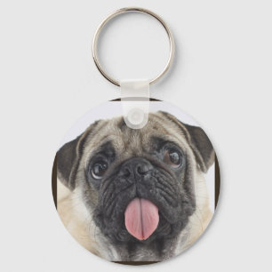 Cute Pug Nyckelring