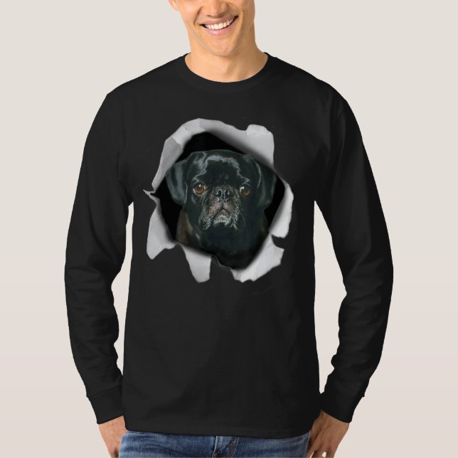 Cute Pug och Tapet Hund Puppy Manar Women Boys G T Shirt (Framsida)