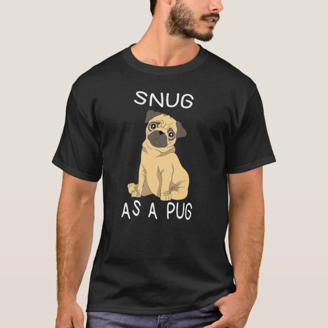 Cute pug pajama - snus som en pucktröja t shirt (Framsida)
