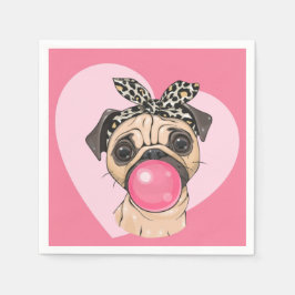 Cute Pug Pappersservett