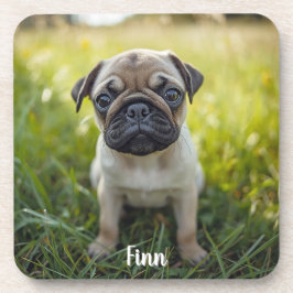 Cute Pug Personlig Beverage Coaster Set Underlägg