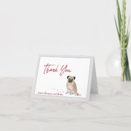 Cute Pug-Personlig med ben och band Tack Kort