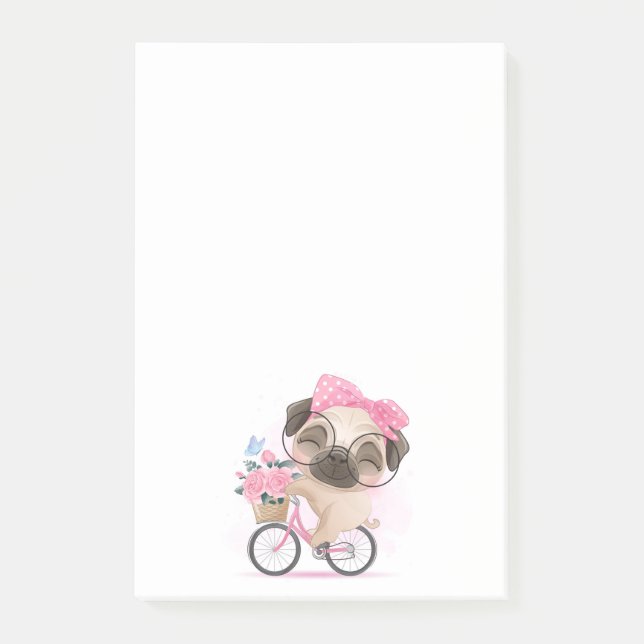 Cute Pug Post-it Block (Framsida)