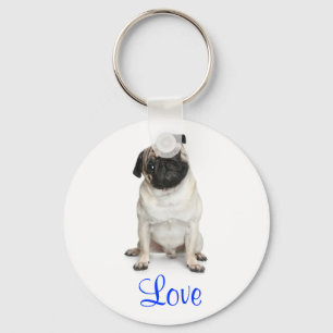 Cute Pug Puppy Hund älskare Päls Mamma Nyckelring