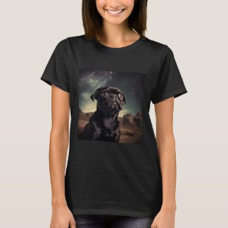 Cute Pug Puppy in Space Inspirational T Shirt