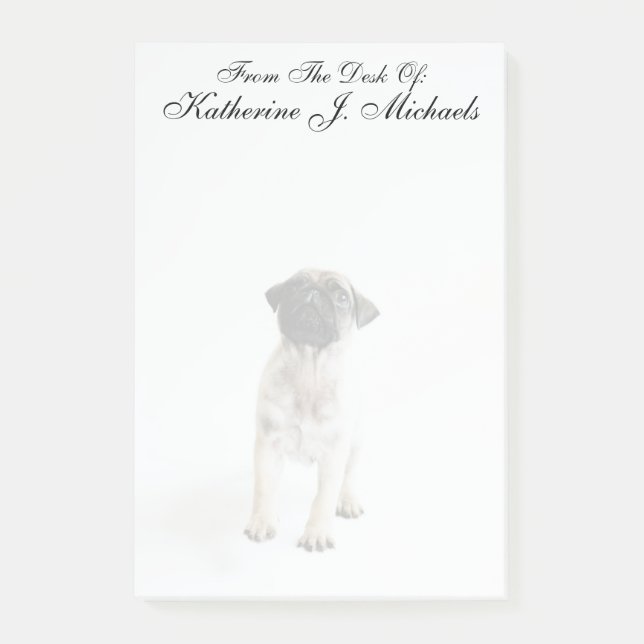 Cute Pug Puppy Post-it Block (Framsida)