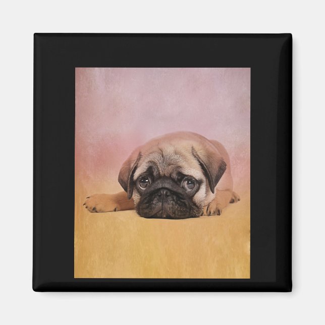Cute Pug Puppy | Pug Hundälskares Gift Magnet (Framsidan)
