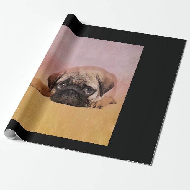 Cute Pug Puppy | Pug Hundälskares Gift Presentpapper (Utrullad)