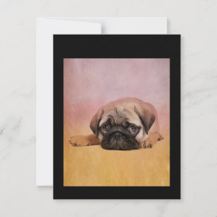 Cute Pug Puppy Pug Hundälskares Gift Tack Kort