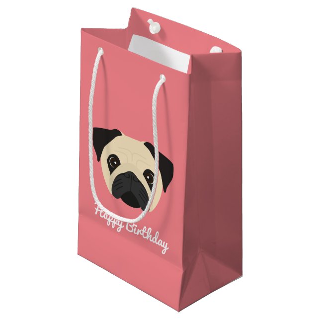 Cute Pug Small Gift-fack (Framsidan Vinklad)