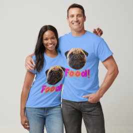 Cute Pug som börjar för mat T Shirt