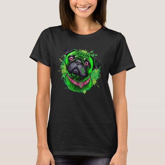 Cute Pug st Patrick s Day T Shirt (Framsida)