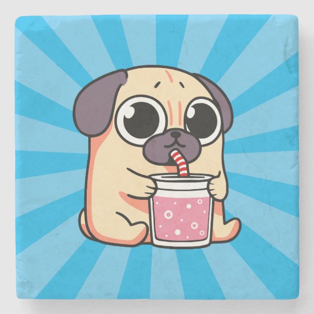 Cute Pug Stenunderlägg (Framsidan)