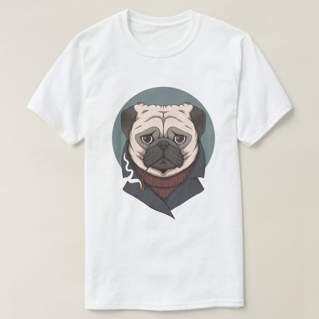 Cute Pug T Shirt (Design framsida)