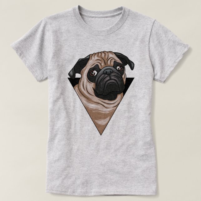 Cute Pug T-Shirt (Design framsida)
