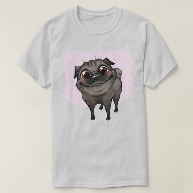 Cute Pug T-Shirt (Design framsida)