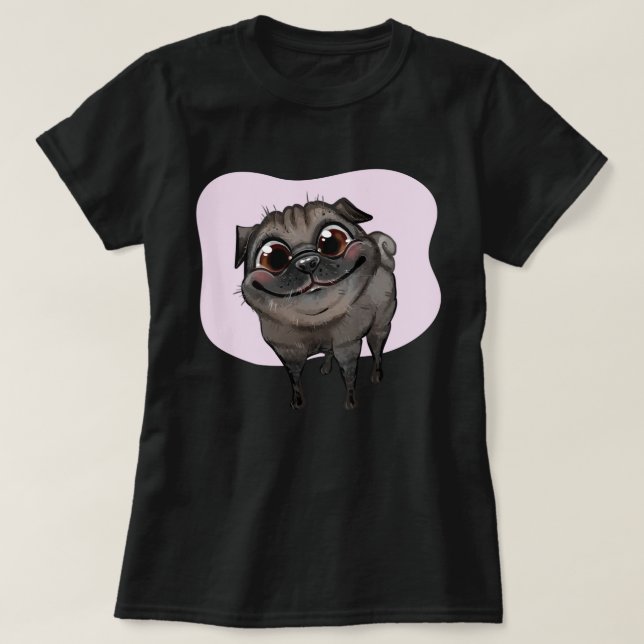 Cute Pug T-Shirt (Design framsida)