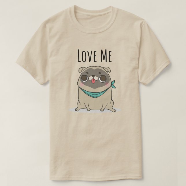 Cute Pug T-Shirt (Design framsida)