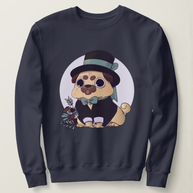 Cute Pug T Shirt (Design framsida)
