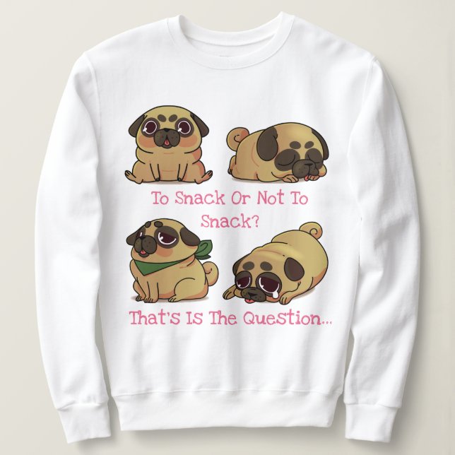 Cute Pug T Shirt (Design framsida)