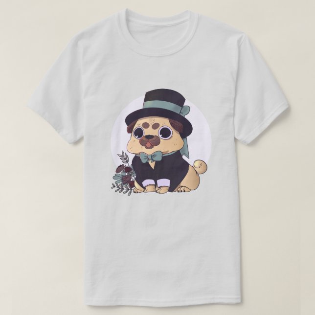 Cute Pug T Shirt (Design framsida)