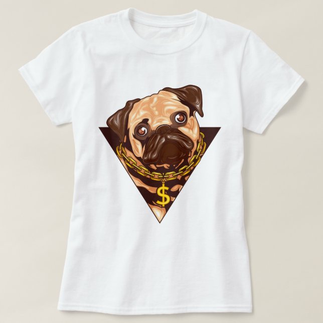 Cute Pug T-Shirt (Design framsida)