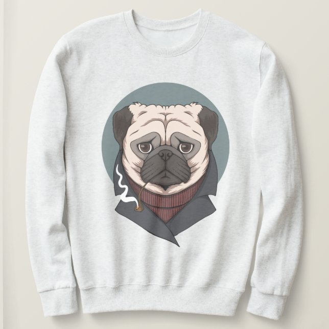Cute Pug T Shirt (Design framsida)