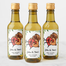 Cute Pug Tack Baby Shower Mini Vinetikett