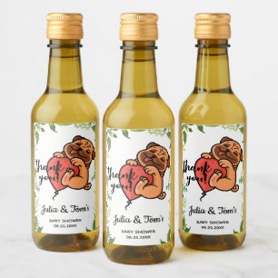 Cute Pug Tack Baby Shower Mini Vinetikett