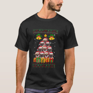 Cute Pug Träd-jul - Ugly Sweater Santa Hat Hund T Shirt
