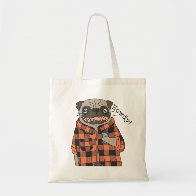 Cute Pug Tygkasse (Framsidan)
