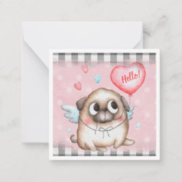 Cute Pug Valentindagen Anteckningskort