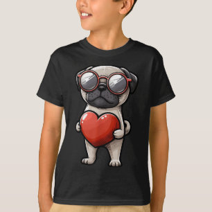 Cute Pug Valentines day 14 februari 14 Småbarn T Shirt