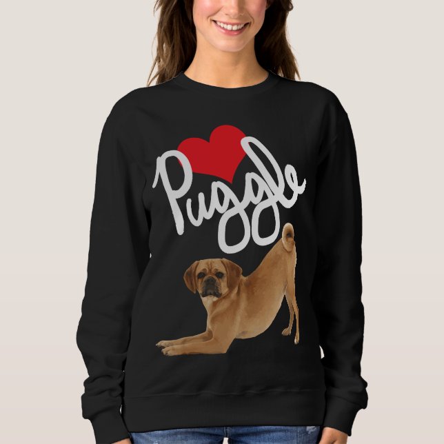 Cute Puggel Kärlek Hund Mamma T-shirt (Framsida)