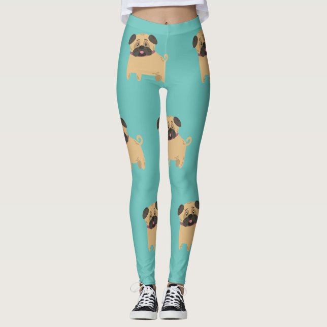Cute Pugs Leggings (Framsida)