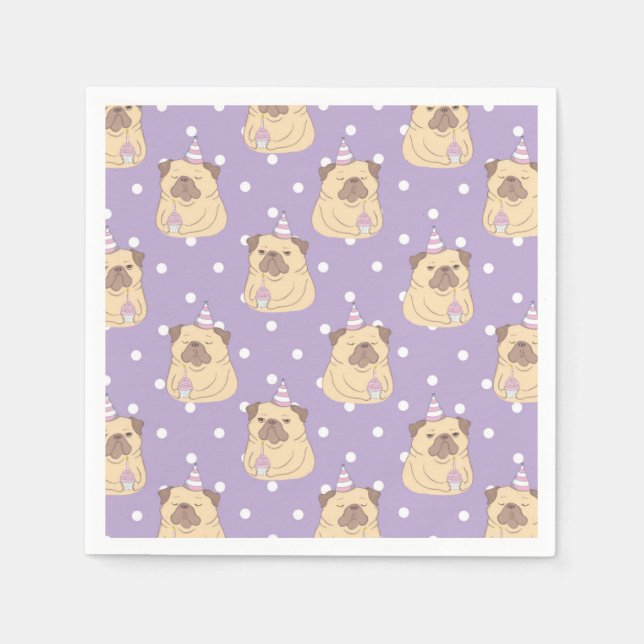 Cute Pugs Pappersservett (Framsidan)