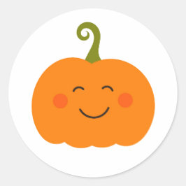 Cute pumkin-leende Sticker Runt Klistermärke