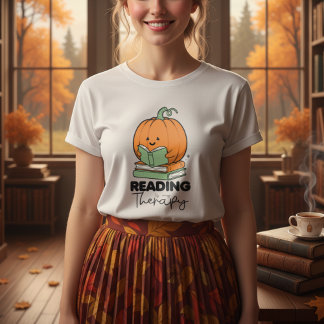 Cute-pumpa med bok, avläsning av fall t shirt