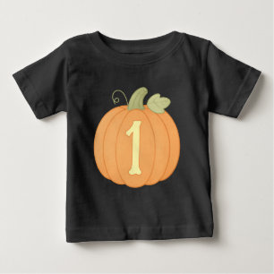 Cute Pumpkin 1:a födelsemeddelandet Fall Autumn T Shirt