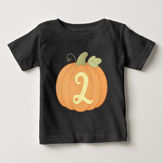 Cute Pumpkin 2:a födelsedagshytten | Fall Autumn K T Shirt (Framsida)